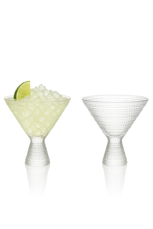 Lemonsoda Hobnail Embossed Martini Glasses 9oz - Clear