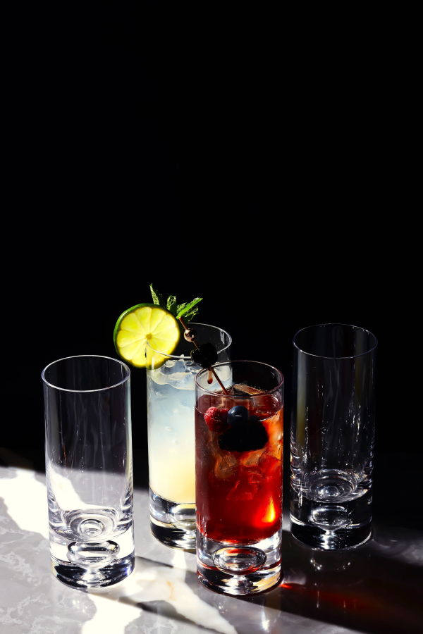 Lemonsoda Crystal Bubble Base Collins Glass Highball Tumbler 12oz