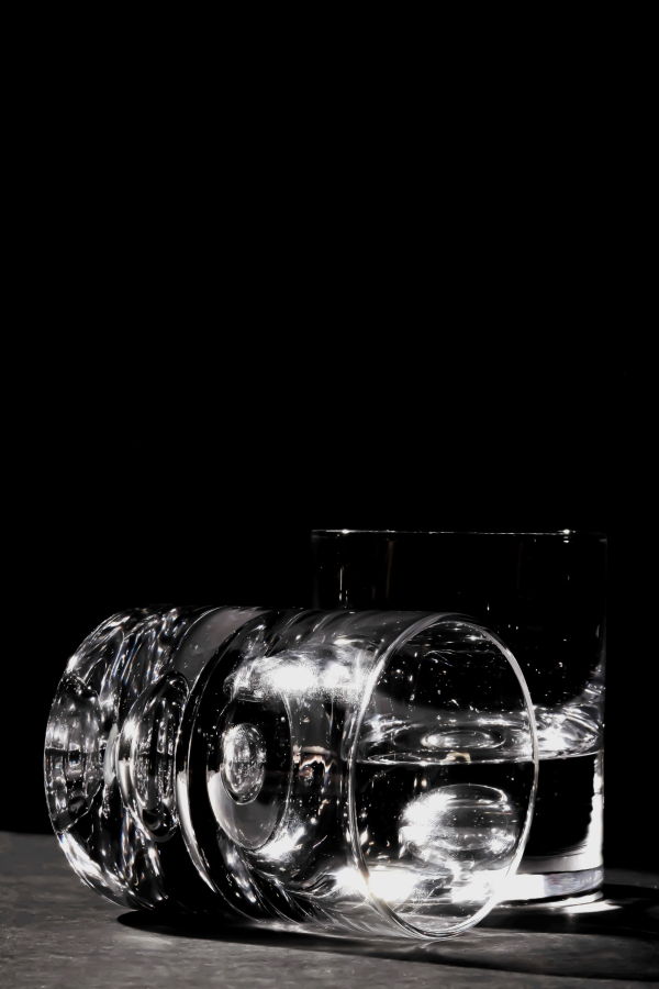 Lemonsoda Crystal Bubble Heavy Base Whiskey Glass Tumbler Set of 4 (9.5oz) - Clear