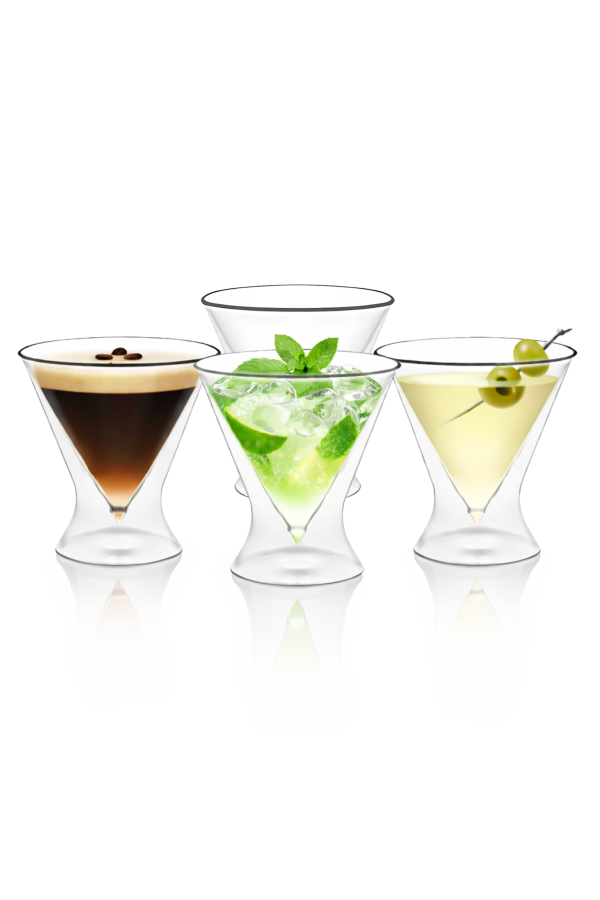 Lemonsoda Double-Walled Stemless Martini Glasses 8oz