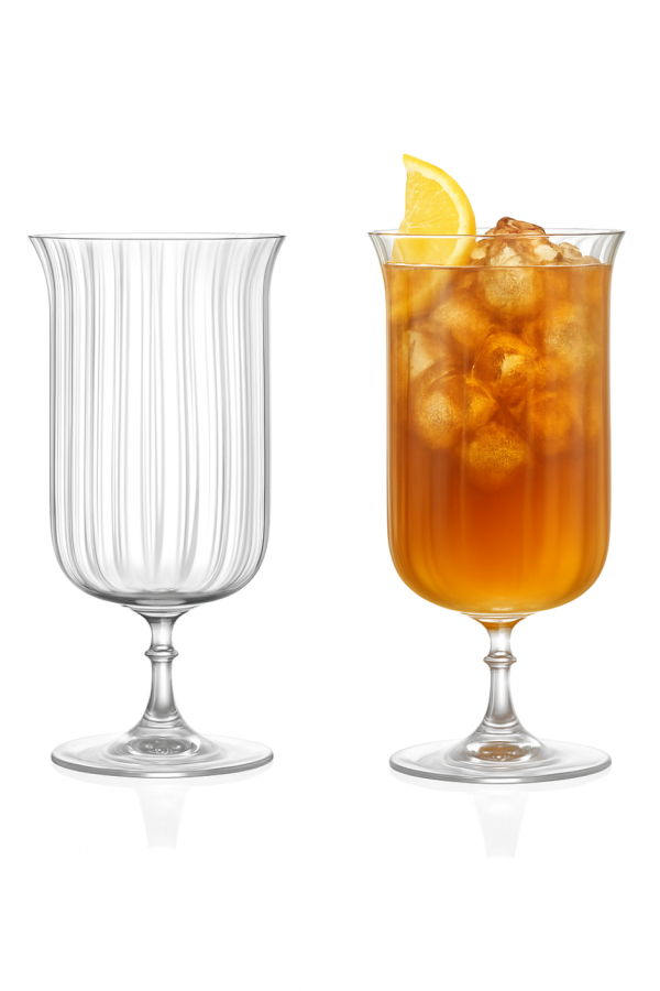 Lemonsoda Rims Orient-Coupe Gin Sour/Long Island Ribbed Cocktail Glasses