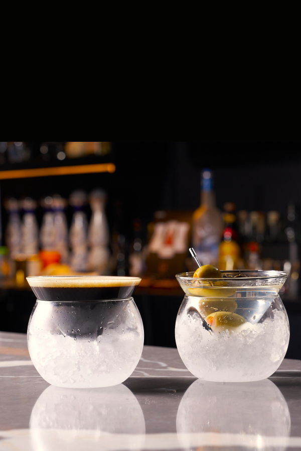 Lemonsoda Stemless Martini Glasses With Chiller 5.5oz - Clear