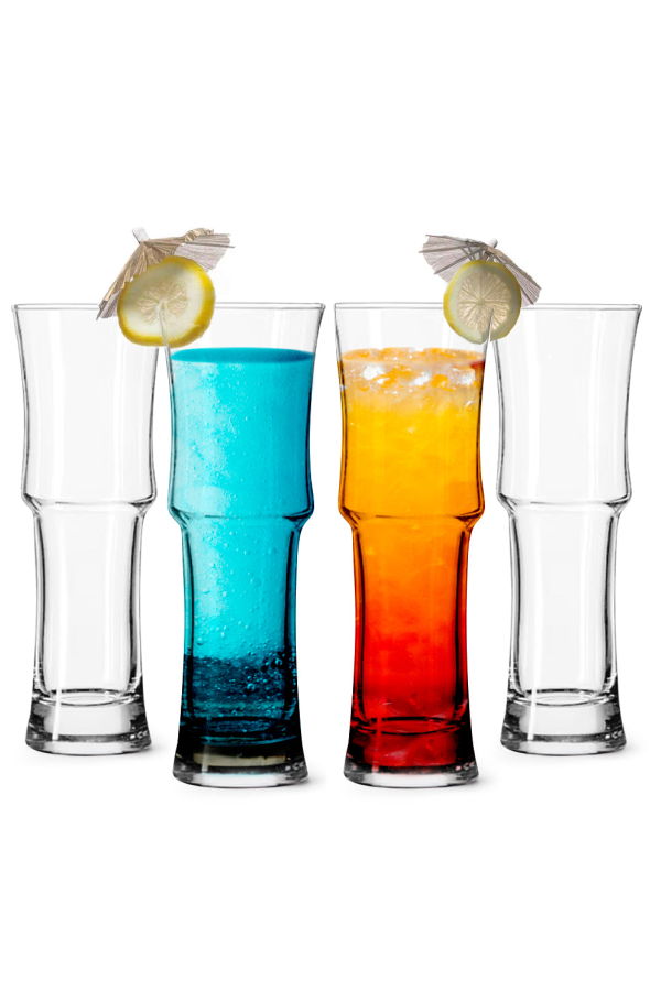 Lemonsoda Tall Napoli Handcrafted Hurricane Cocktail Glass Set 15oz