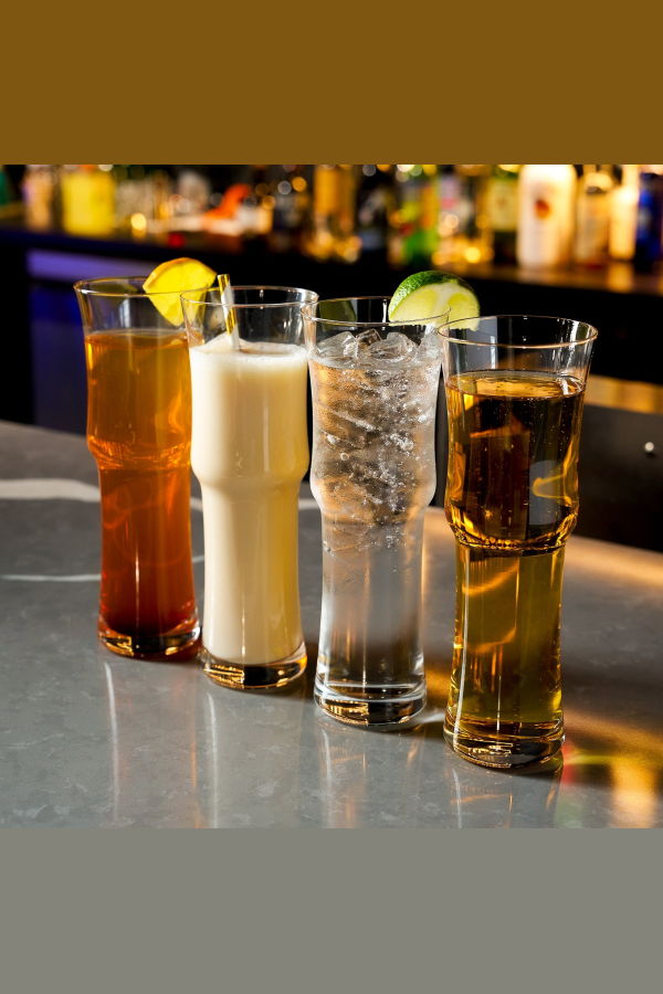 Lemonsoda Tall Napoli Handcrafted Hurricane Cocktail Glass Set 15oz