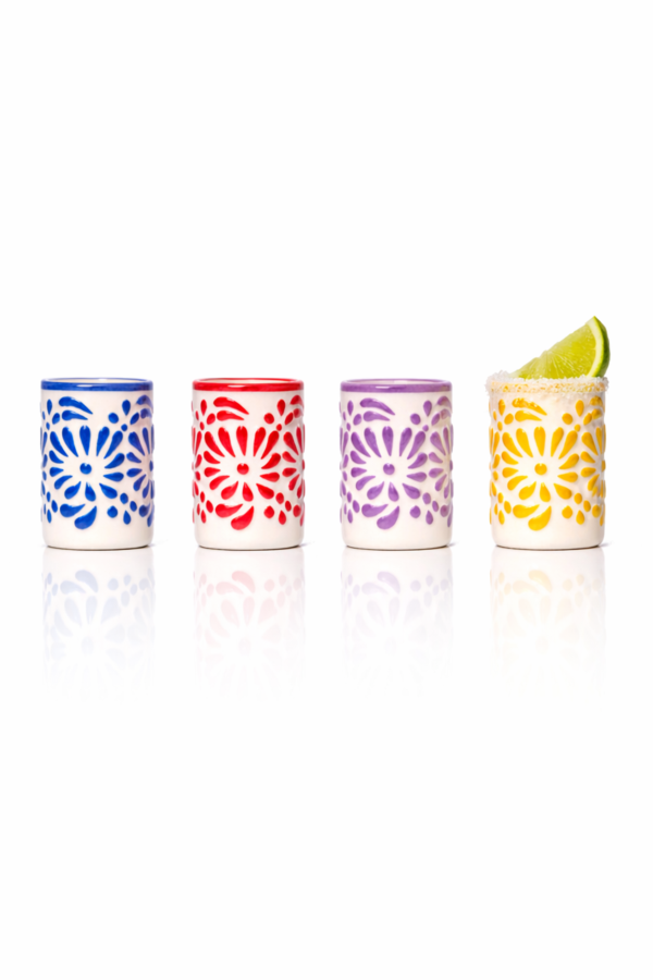Lemonsoda Tiki Blossom Ceramic Shot Glasses (3oz)