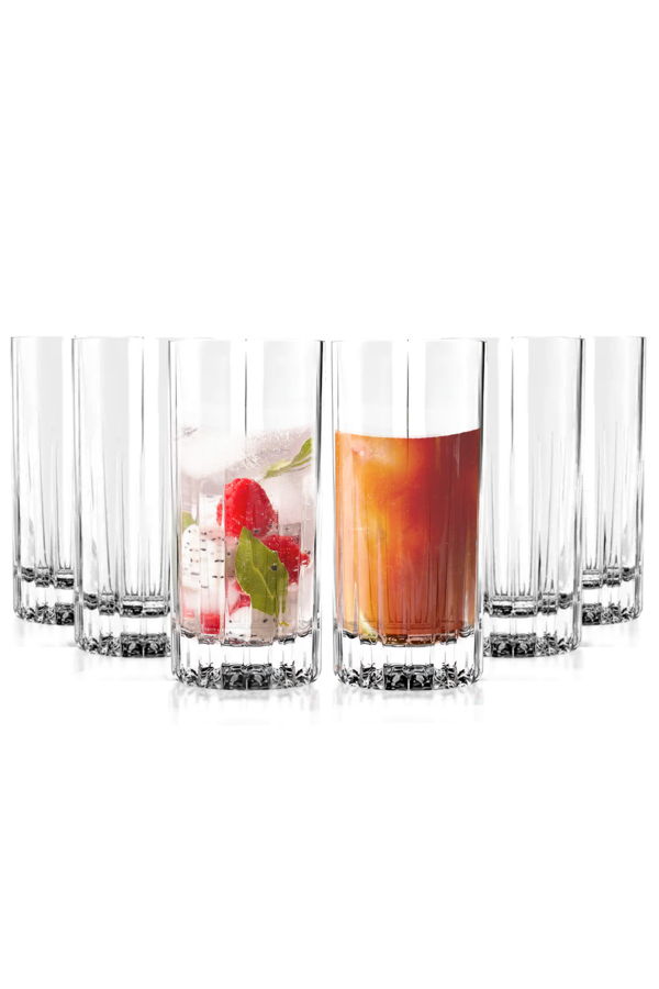 Lemonsoda Traze Tom Collins Crystal Cut Glasses - Clear