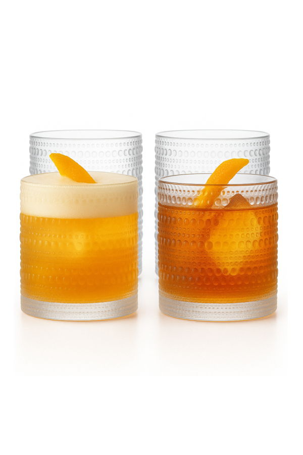Lemonsoda Vintage Hobnail Lowball Whiskey Glasses 10oz - Clear