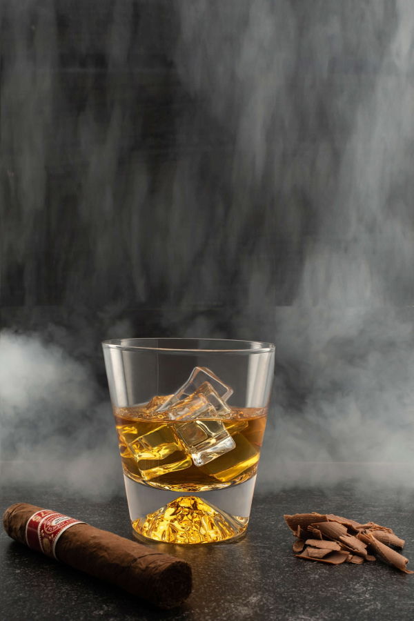 Lemonsoda Crystal Clear Gold Heavy Base Bourbon 10oz Whiskey Glasses