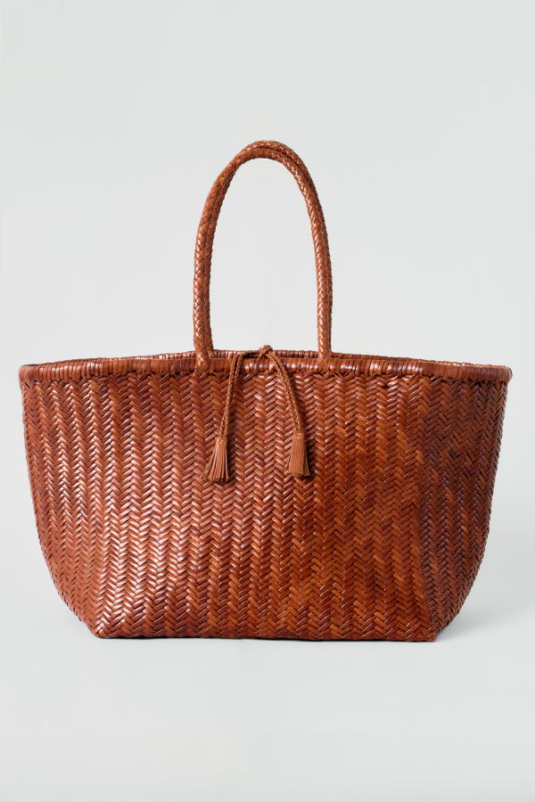 Hyer Goods The Mercato Woven Leather Tote Bag