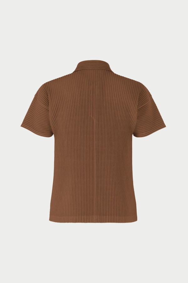 Issey Miyake Color Pleats 2 Polo Shirt - Anchor Brown