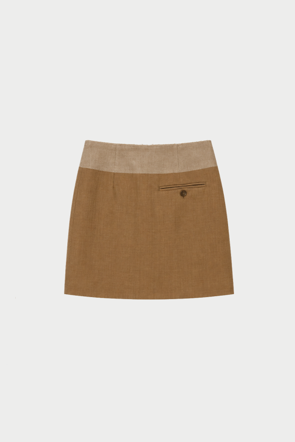 MM6 Maison Margiela Two-Tone Mini Skirt - Beige