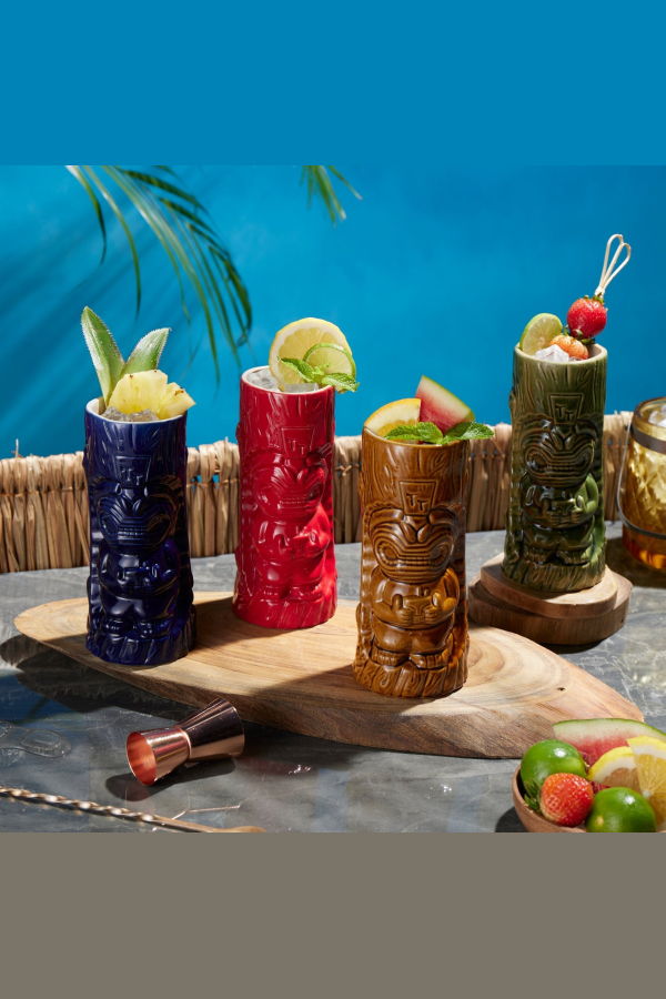 Lemonsoda Ceramic Hawaiian Tiki Mugs (17 Oz)
