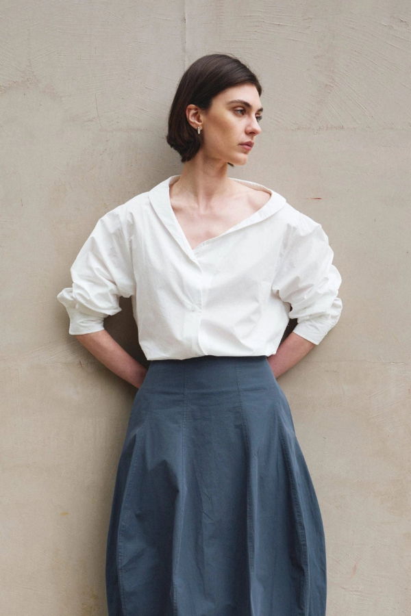 Sophie Rue Liora Asymmetric Neck Button Up