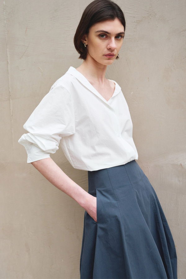 Sophie Rue Liora Asymmetric Neck Button Up