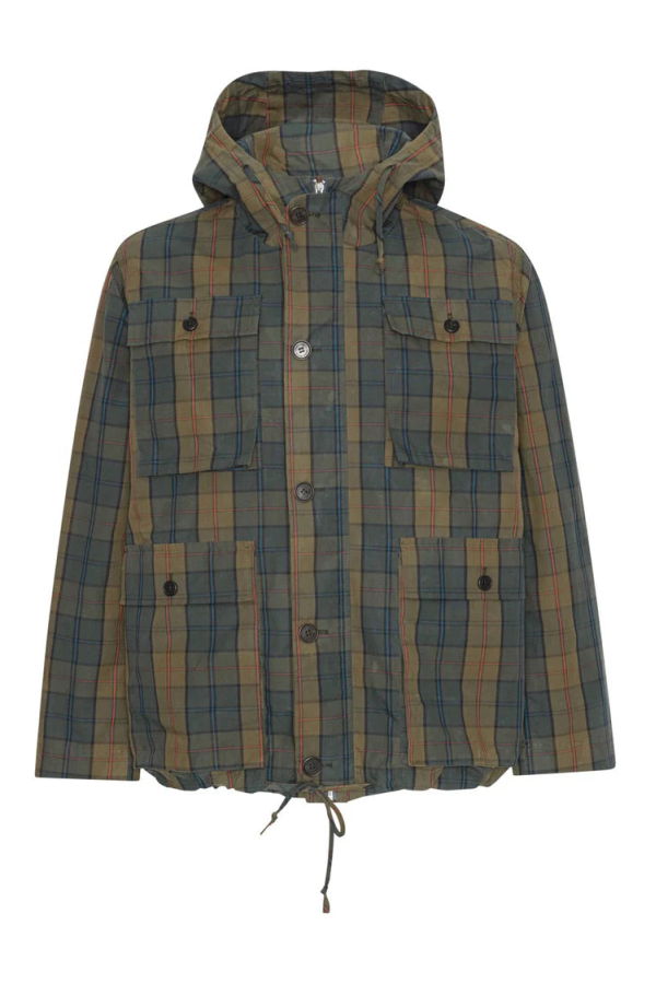 Henrik Vibskov Field Parka in Tartan Dry Wax