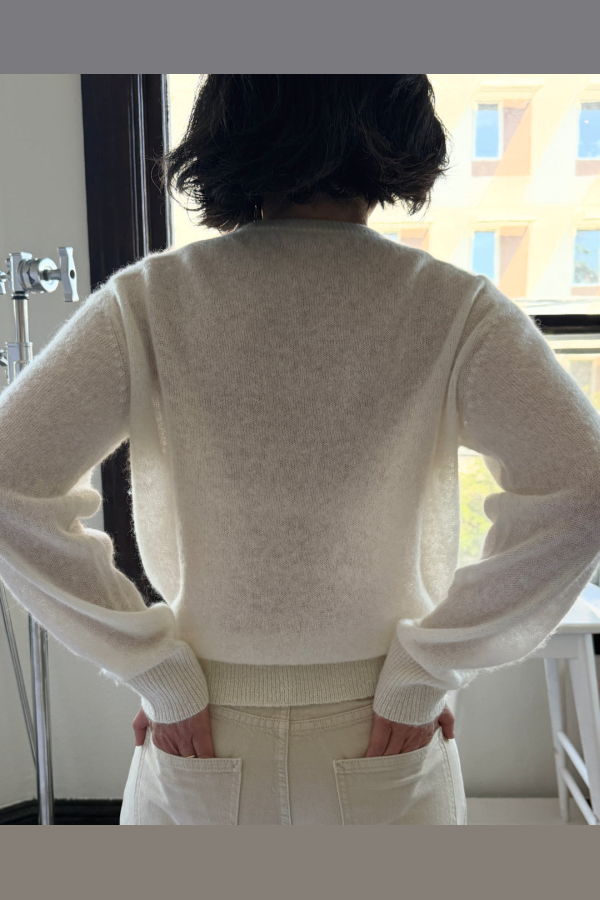 6397 Sheer Crew Neck Sweater