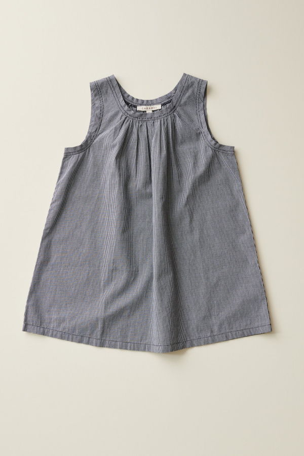 KIDS Caramel Cicely Girl's Cotton Dress - Black Micro Check