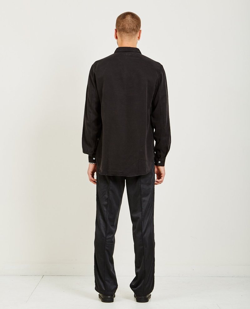 Our Legacy SHAWL ZIP SHIRT - BLACK SILKY WASH | Garmentory