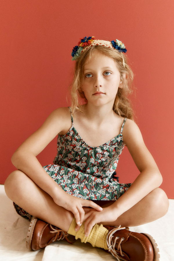 KIDS Caramel Camilla Cotton Camisole Top - Liberty Laith Print