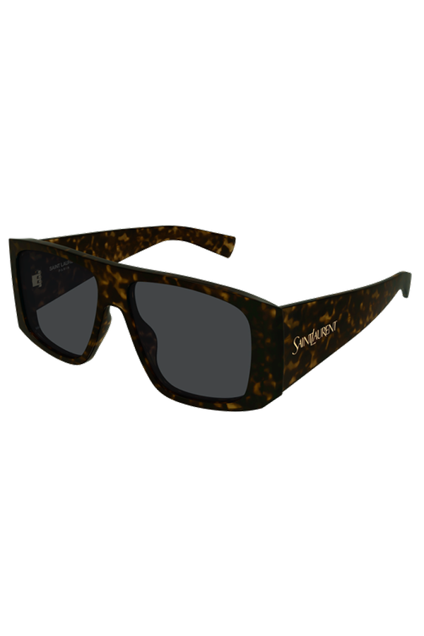 Saint Laurent Wide Rectangular Sunglasses - Havana/Grey
