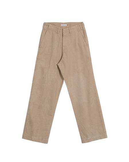 Auralee Washi Duck Canvas Slacks Pant - Faded Beige | Garmentory