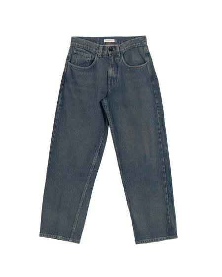 Auralee Selvedge Faded Light Denim Lightning Effect Pants - Indigo