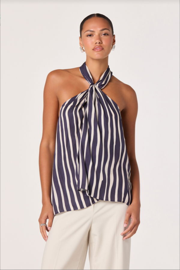 ASTR The Label Cira Top - Navy White Stripe