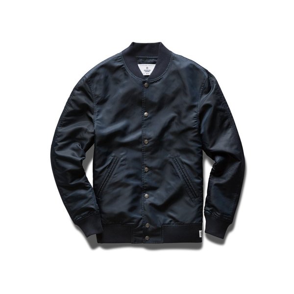 「M」REIGNING CHAMP SATIN STADIUM JACKET Econyl Satin Nylon Stadium Jacket | Reigning Champ