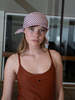 Clyde Brimmed Scarf Poplin Hat - Wine White Stripe - Thumbnail 1