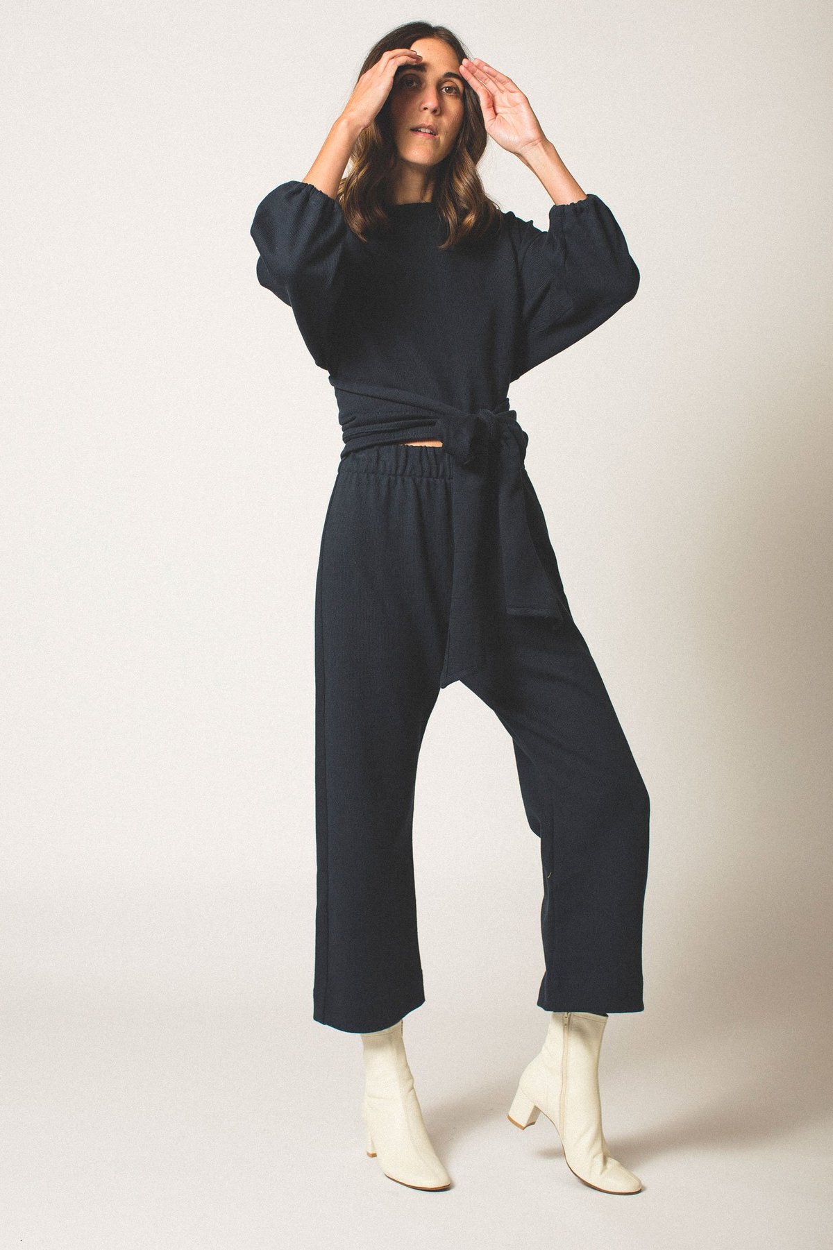 Hackwith Design House Easy Wide Leg Pant - Midnight Blue - Image 4 of 7