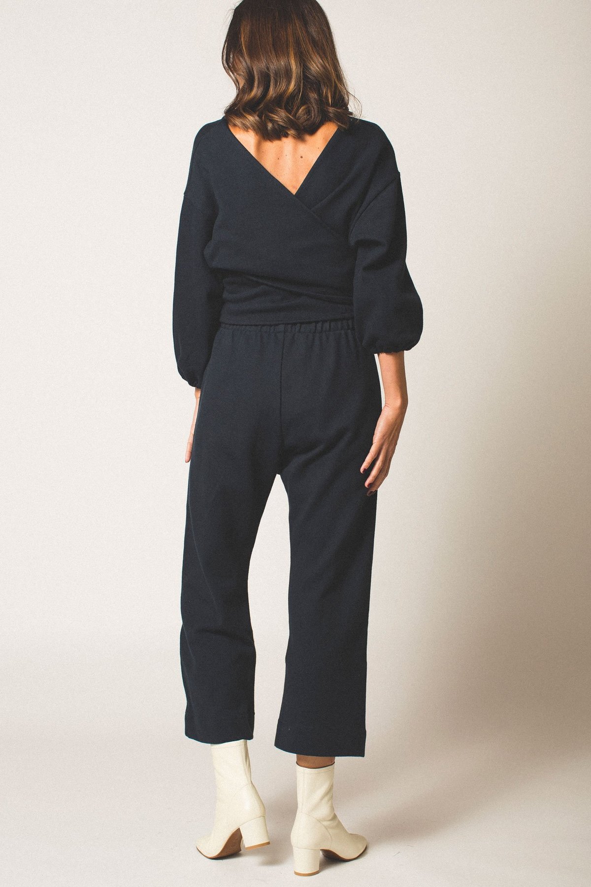 Hackwith Design House Easy Wide Leg Pant - Midnight Blue - Image 6 of 7