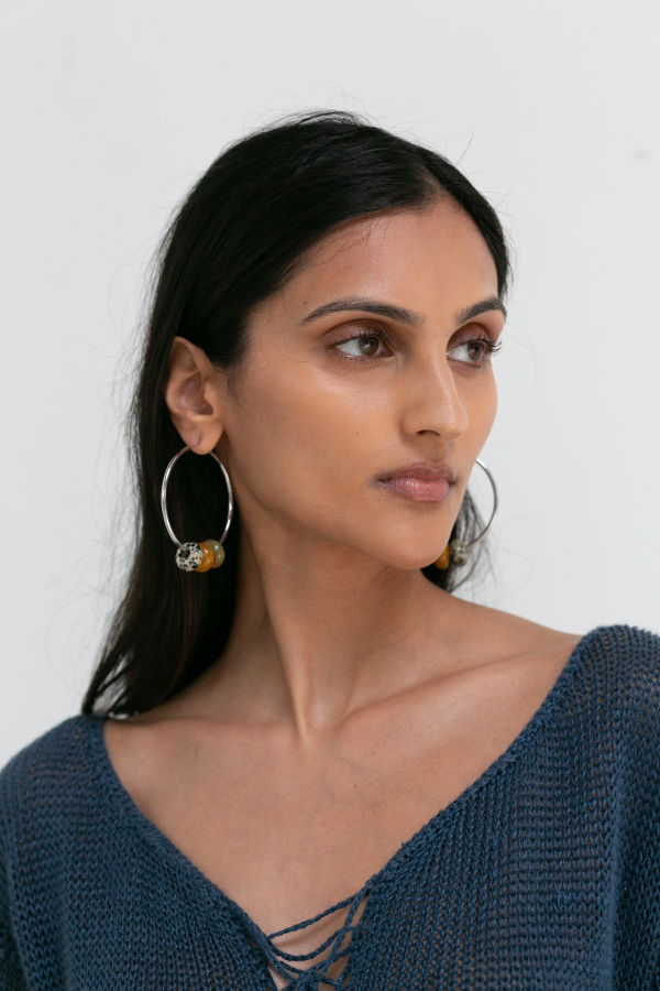 Casa Clara Silver Hoop J'adore Earrings