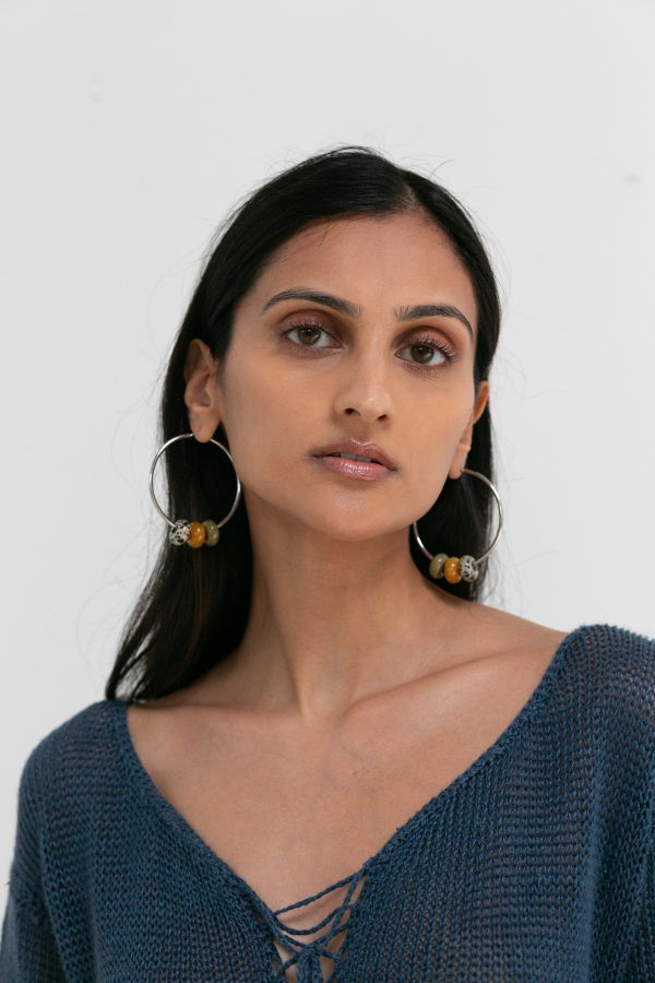 Casa Clara Silver Hoop J'adore Earrings