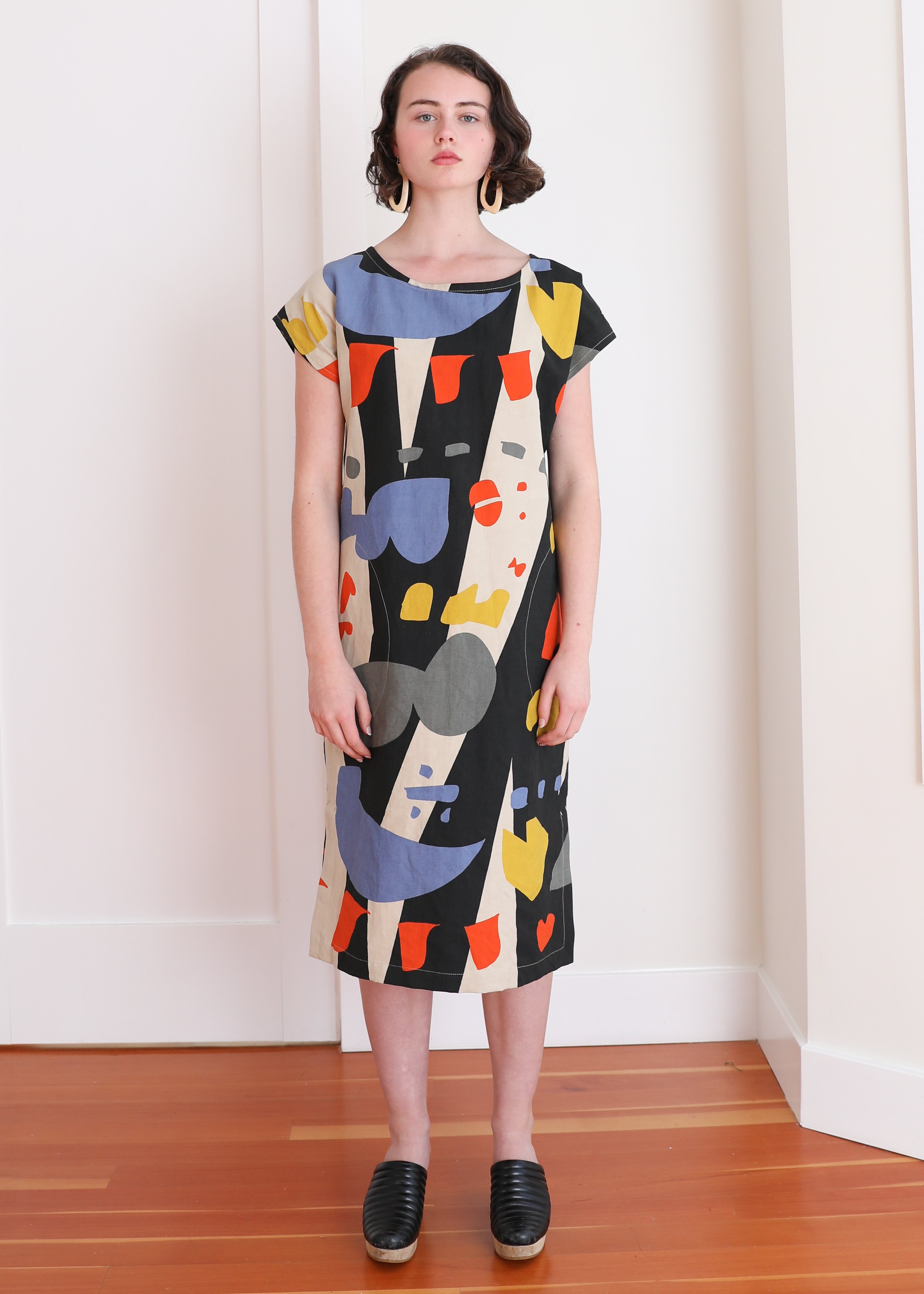 Gravel & Gold Forti Dress - Alphabet | Garmentory Gravel & Gold Forti Dress - Alphabet | Garmentory