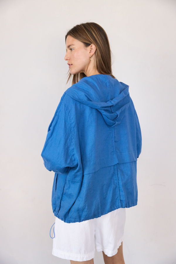 It Is Well L.A. Oversized Hooded Jacket - Black/Blue/Salt