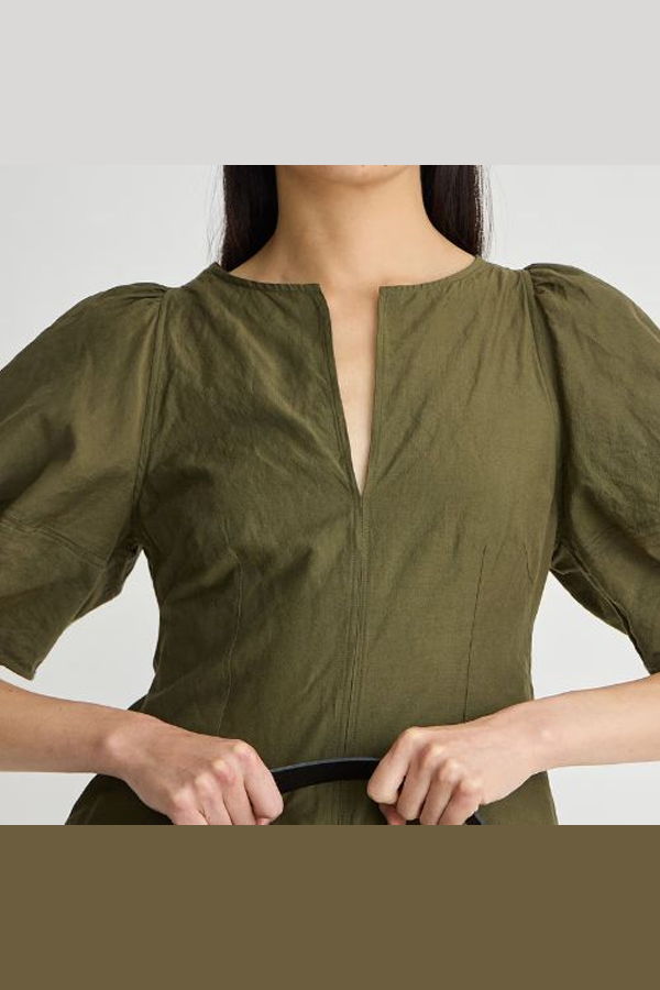 Apiece Apart Sculpted Sabina Mini Dress - Dark Olive