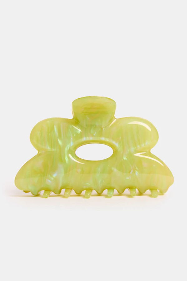 Chunks Jade Swirl Flower Claw Hair Clip