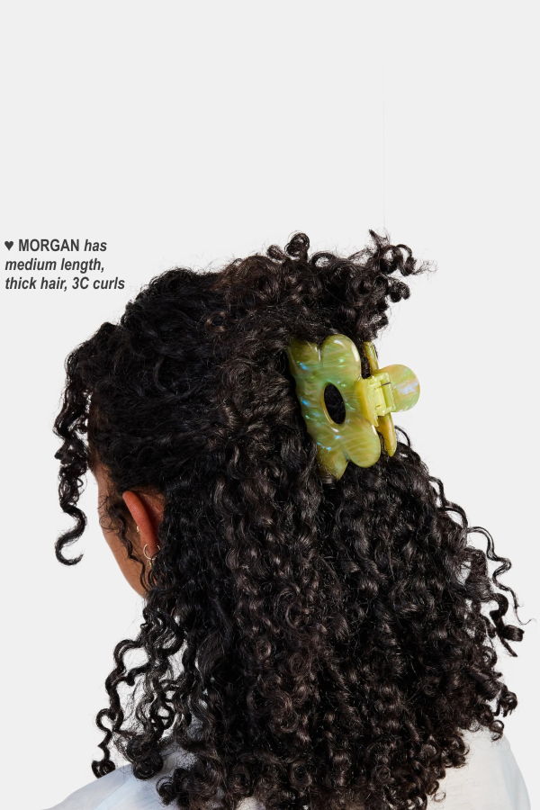 Chunks Jade Swirl Flower Claw Hair Clip