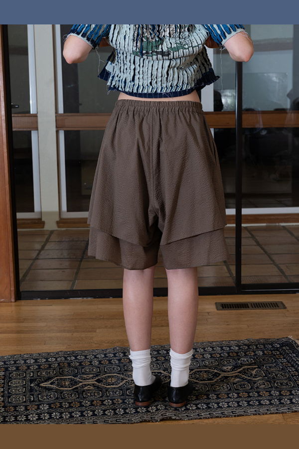 Lauren Manoogian Pebbled Shorts - Bark