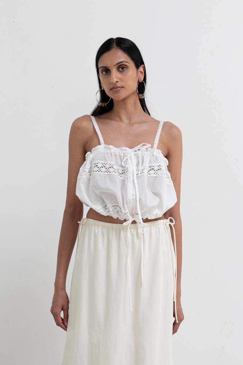 ASTR The Label Lace Abrielle Tie Top