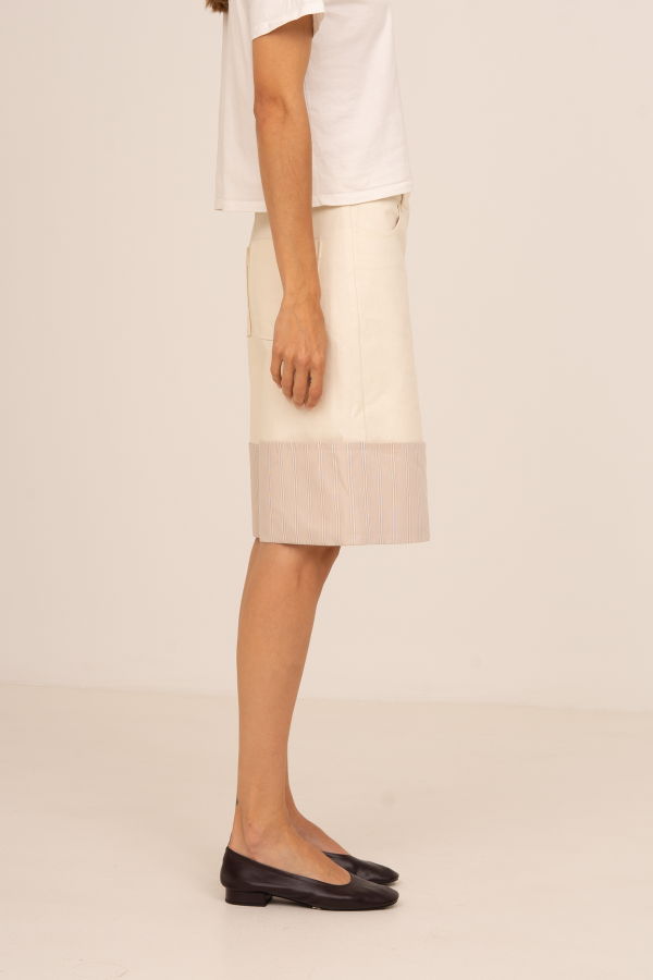Carmen Says Sorelle Bermuda Jeans With Contrast Hem - Cream