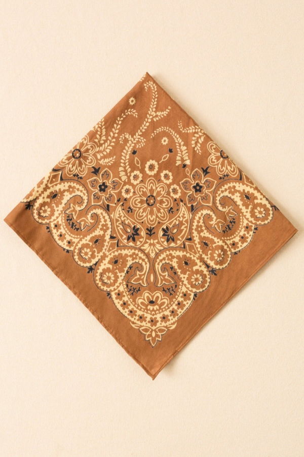 Alix Of Bohemia Bodhi Toffee Bandana Scarf - Light Brown