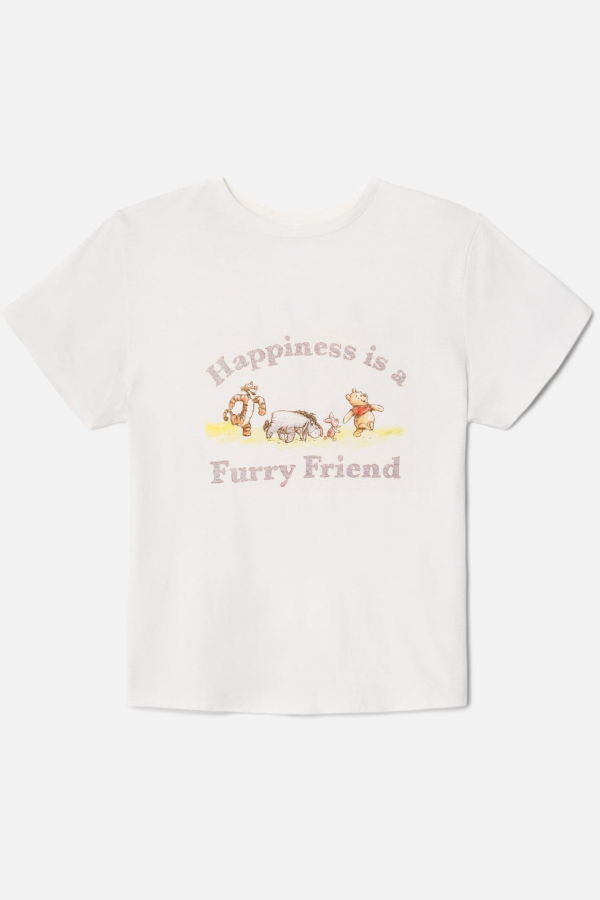 RE/DONE Classic Tee Pooh Friend T-Shirt - Vintage White