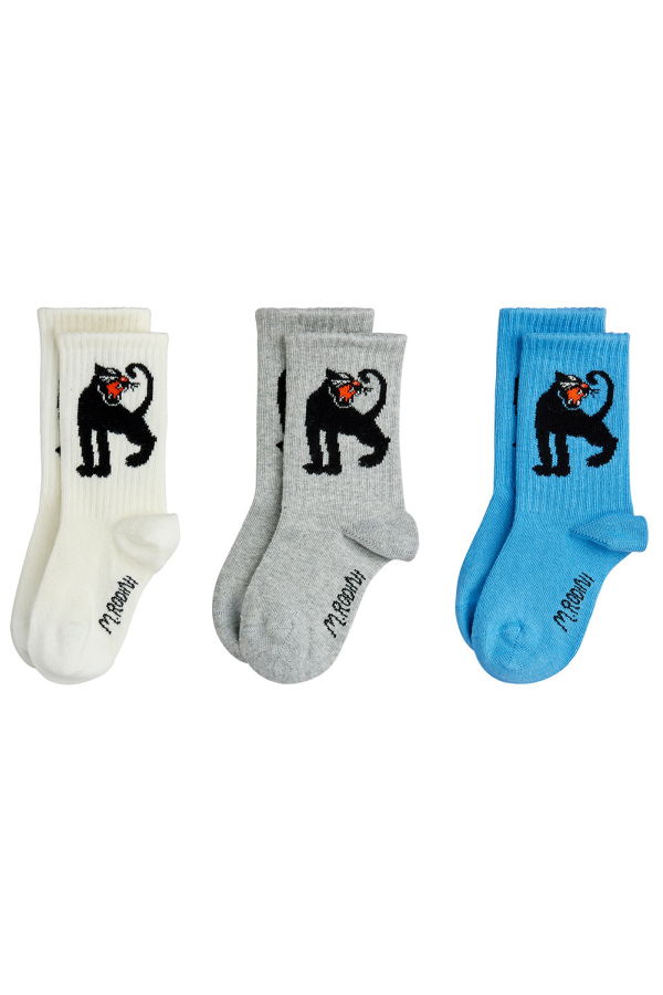 KIDS Mini Rodini Baby and Child Set of 3 Panther Socks