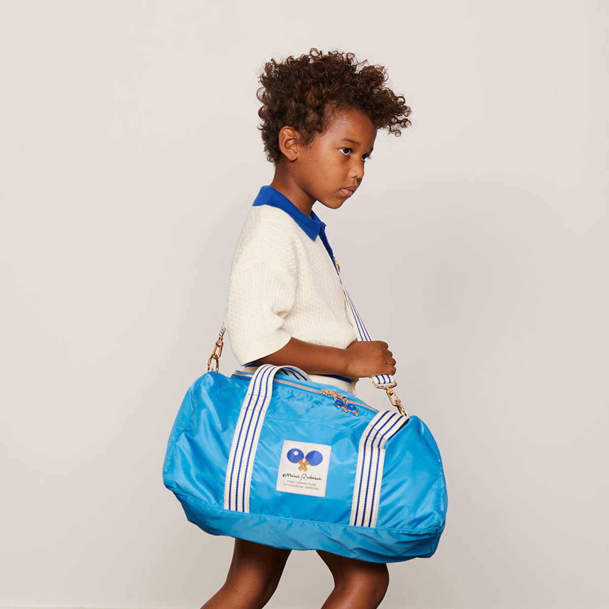 KIDS Mini Rodini Cable Knit Polo T-Shirt - White - Image 8 of 11