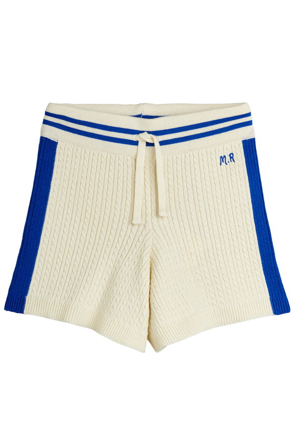 KIDS Mini Rodini Cable Knit Shorts - White