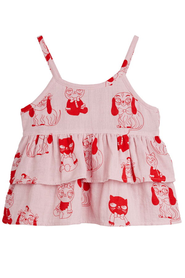 KIDS Mini Rodini Frill Blouse Mini Babies Print - Pink