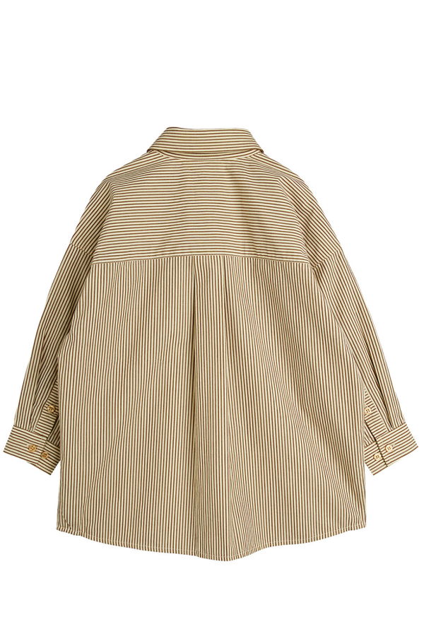 KIDS Mini Rodini Poplin Shirt Brown Stripes
