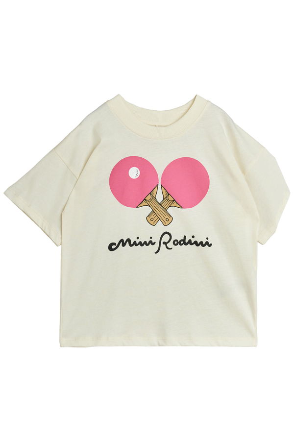 KIDS Mini Rodini Table Tennis Print T-Shirt - White