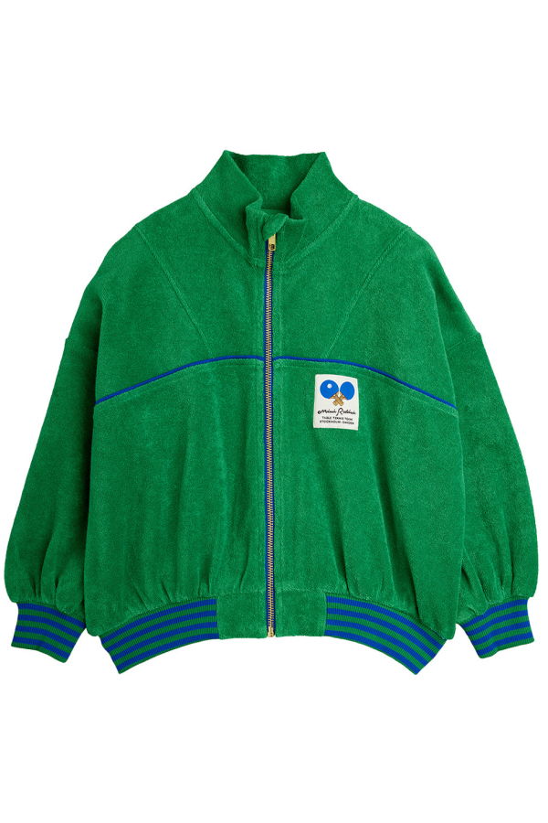 KIDS Mini Rodini Terry Sweater Table Tennis Patch Sweater - Green